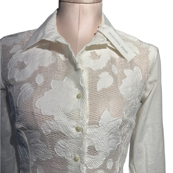 Anne Fontaine Ermine blouse NWT in moon white. Size 36 (equivalent to 0/2) - Picture 14 of 16